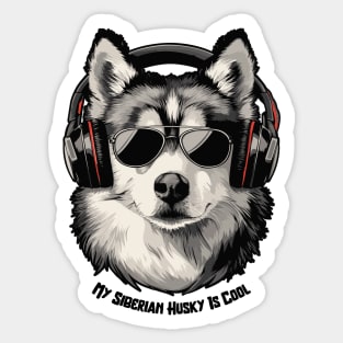 Cool Dogs - Sounds and Shade - Husky Sticker